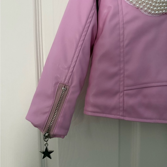 Lola + The Boys Pink Jacket with Rainbow and Pearls - Picture 3 of 10